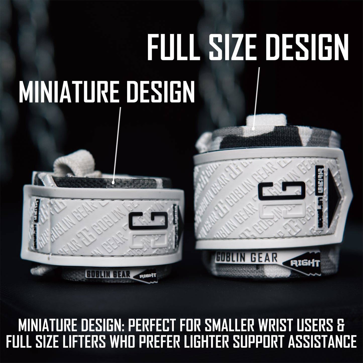 Goblin Gear 20" 2x Super Heavy Duty Mini Wrist Wraps (White Camo)