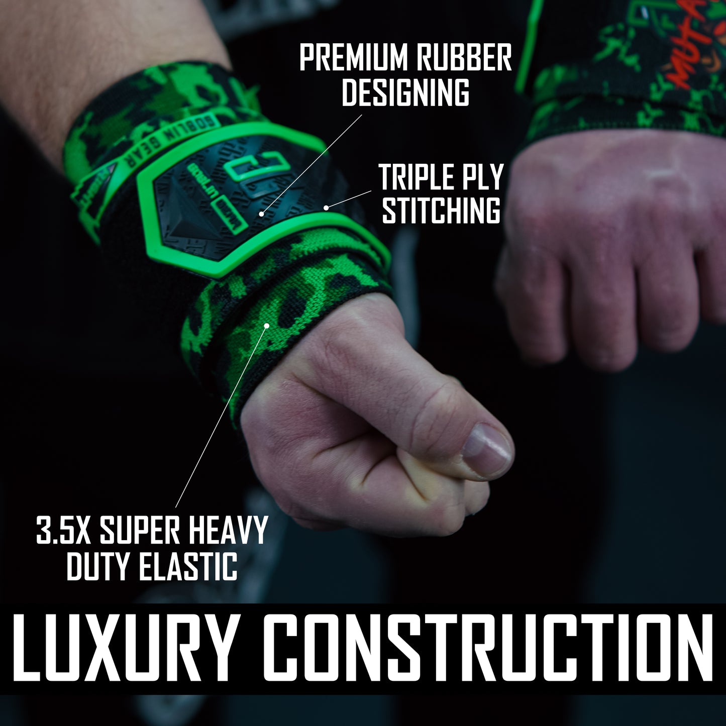 MUTATED 26" 3.5x Super Heavy Duty Wrist Wraps (READ DESCRIPTION)