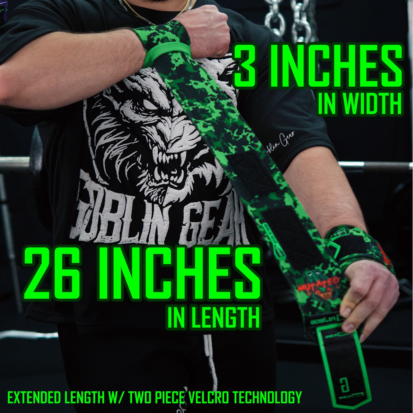 MUTATED 26" 3.5x Super Heavy Duty Wrist Wraps (READ DESCRIPTION)